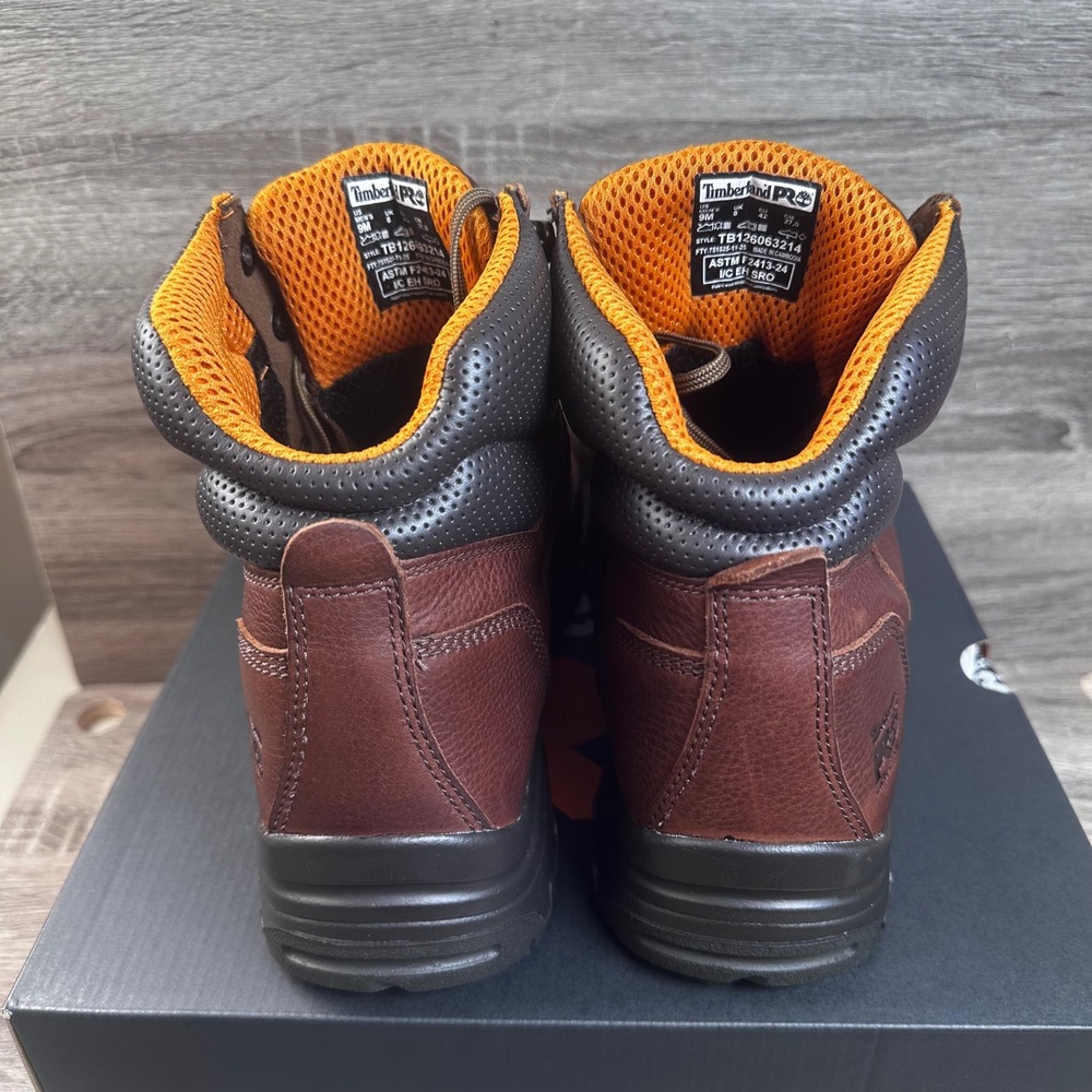 Timberland PRO TiTAN Work Boots Mens 9 Brown Alloy Safety Toe 6" Gorpcore NEW - Picture 3 of 7